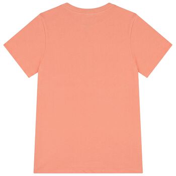 Girls Orange Tiger Logo T-Shirt Dress