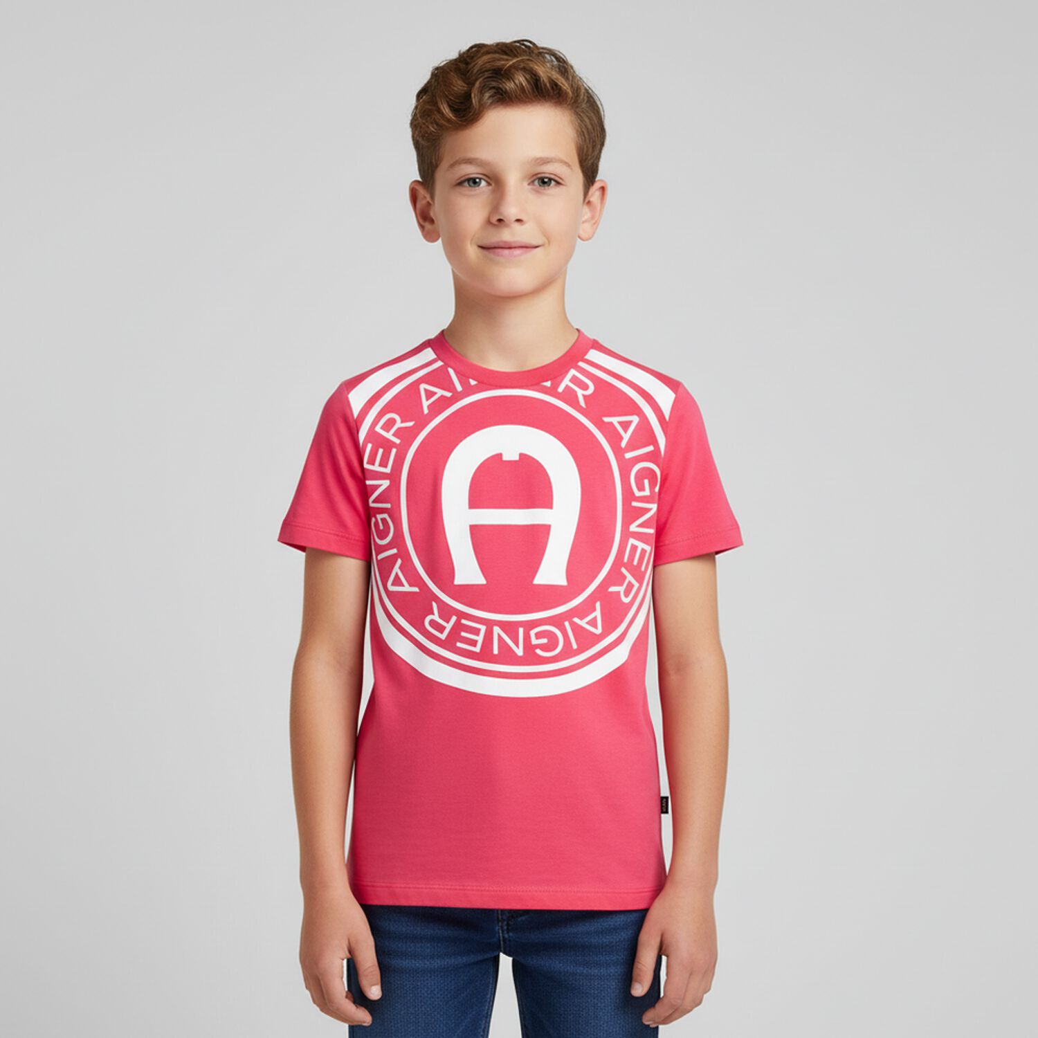 Boys Red Logo T-Shirt, 3, hi-res image number null