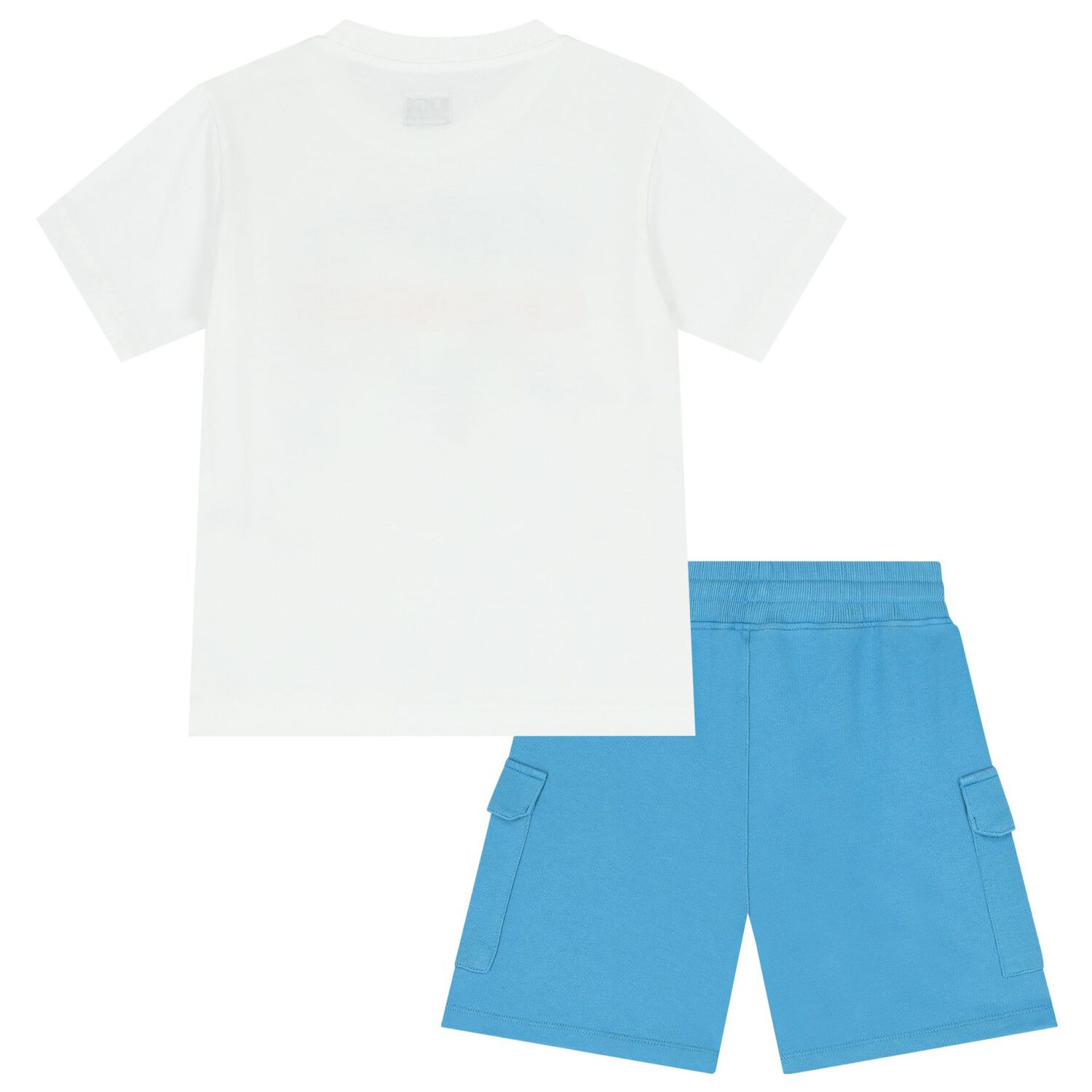 Boys Ivory & Blue Shorts Set, 1, hi-res image number null