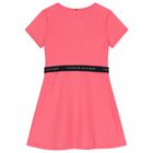 Girls Pink Logo Dress, 5, hi-res