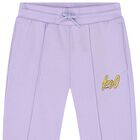 Girls Purple Logo Joggers, 1, hi-res