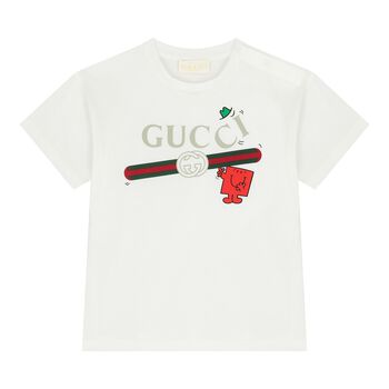 White Web Striped Baby T-Shirt