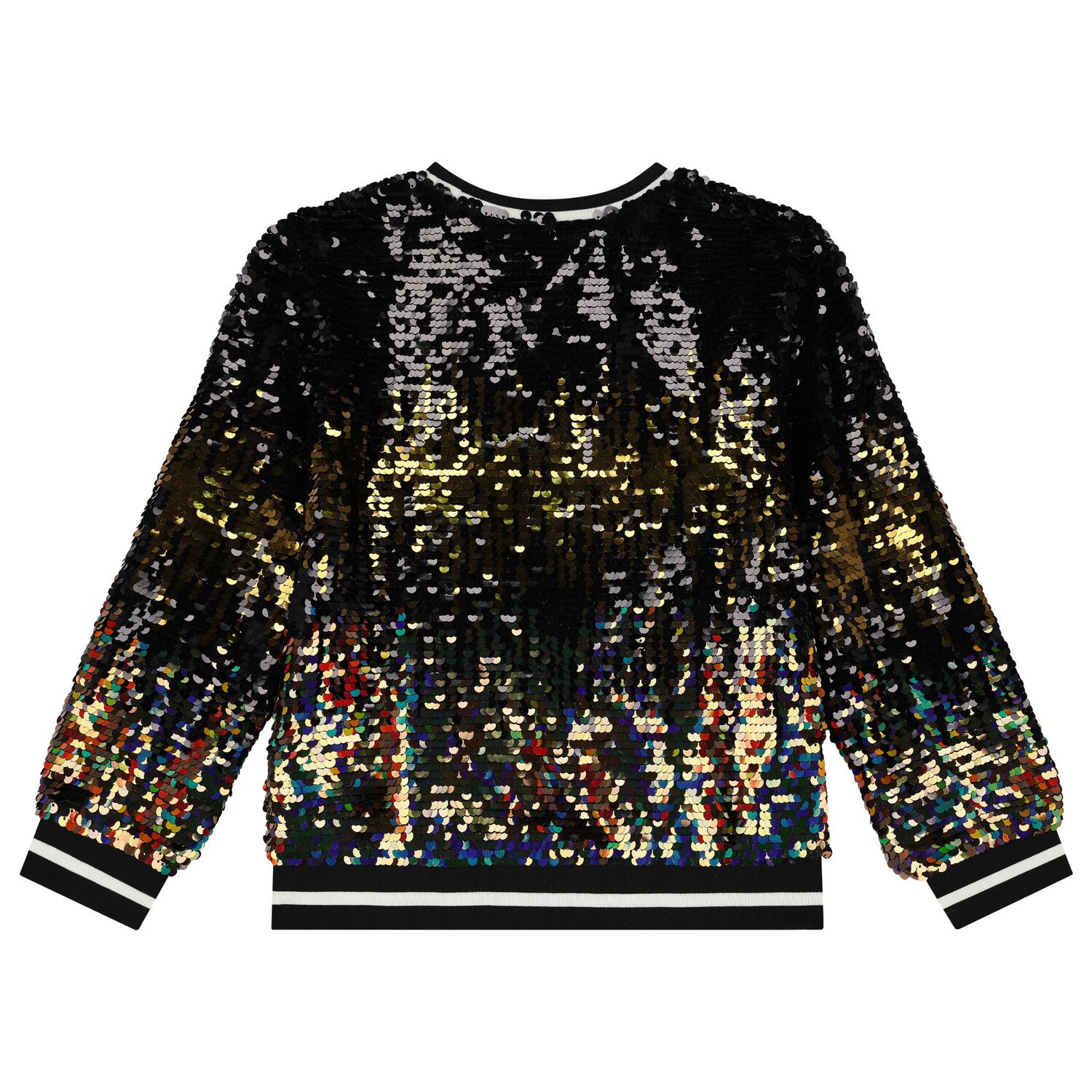 Girls Black & Gold Sequin Sweatshirt, 1, hi-res image number null