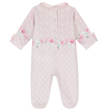 Baby Girls Pink Ruffled Babygrow