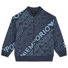 Boys Blue Logo Zip Up Top, 1, hi-res