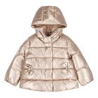 Baby Girls Rose Gold Puffer Jacket, 1, hi-res