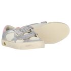Girls Ivory & Silver Logo Trainers, 1, hi-res