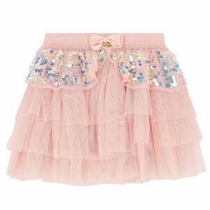 Girls Blush Pink Sequin Tulle Skirt