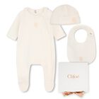 Baby Girls Ivory Logo Babygrow Gift Set, 1, hi-res