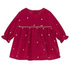 Baby Girls Red Polka Dots Dress, 1, hi-res