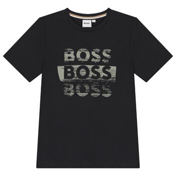 Boys Black Logo T-Shirt
