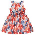 Girls Orange & Blue Floral Dress, 2, hi-res