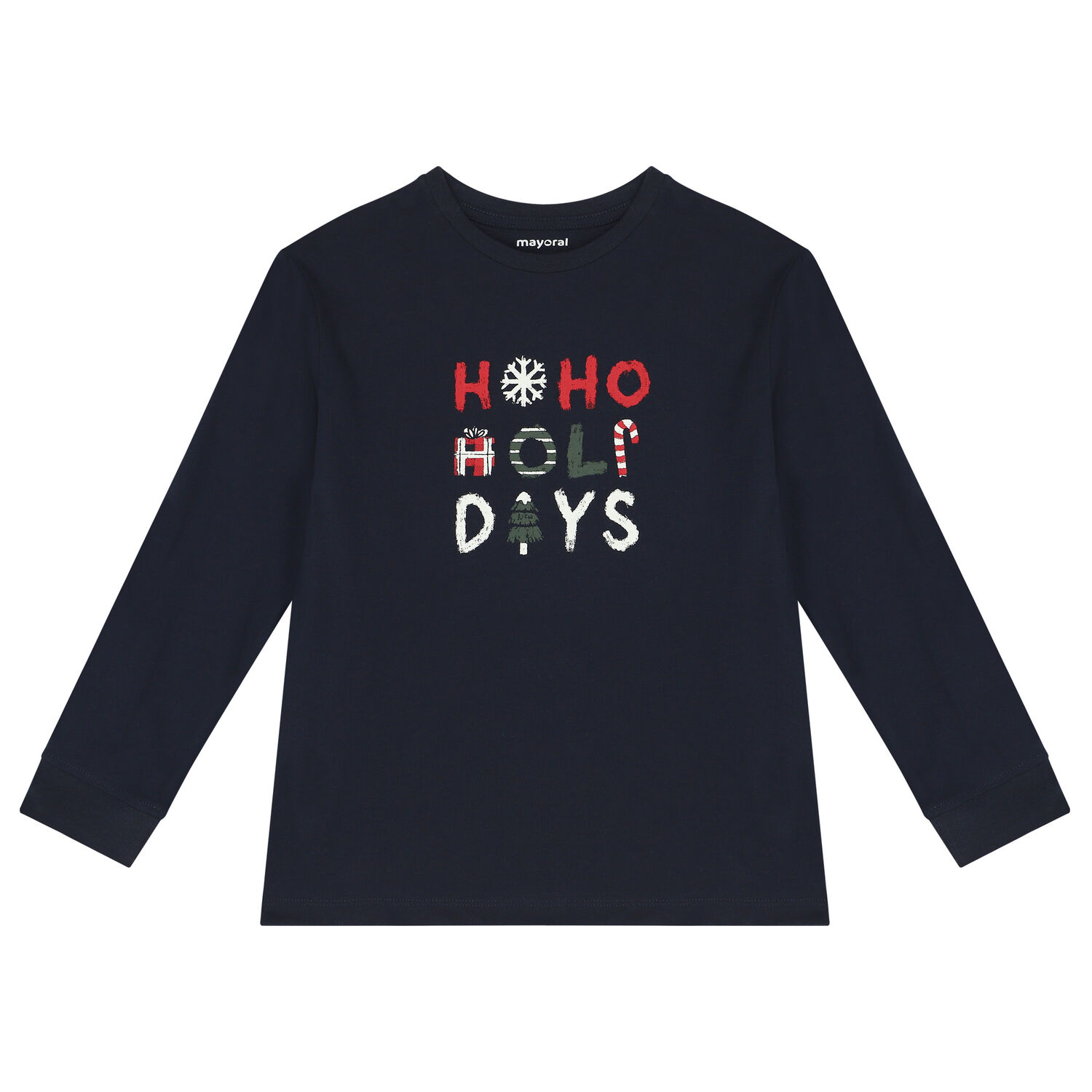 Boys Navy Blue & Red Festive Pyjamas, 1, hi-res