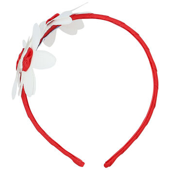 Girls Red Floral Hairband