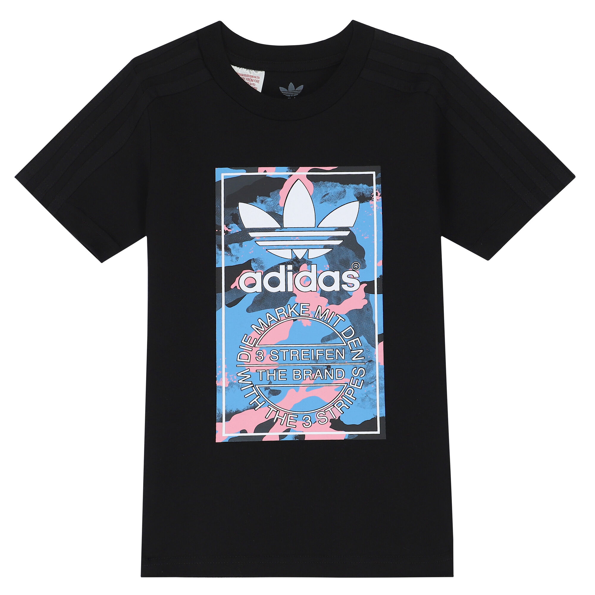 adidas Originals Boys Black Logo T Shirt Junior Couture