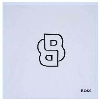 Baby Boys Blue & Navy Blue Logo Blanket