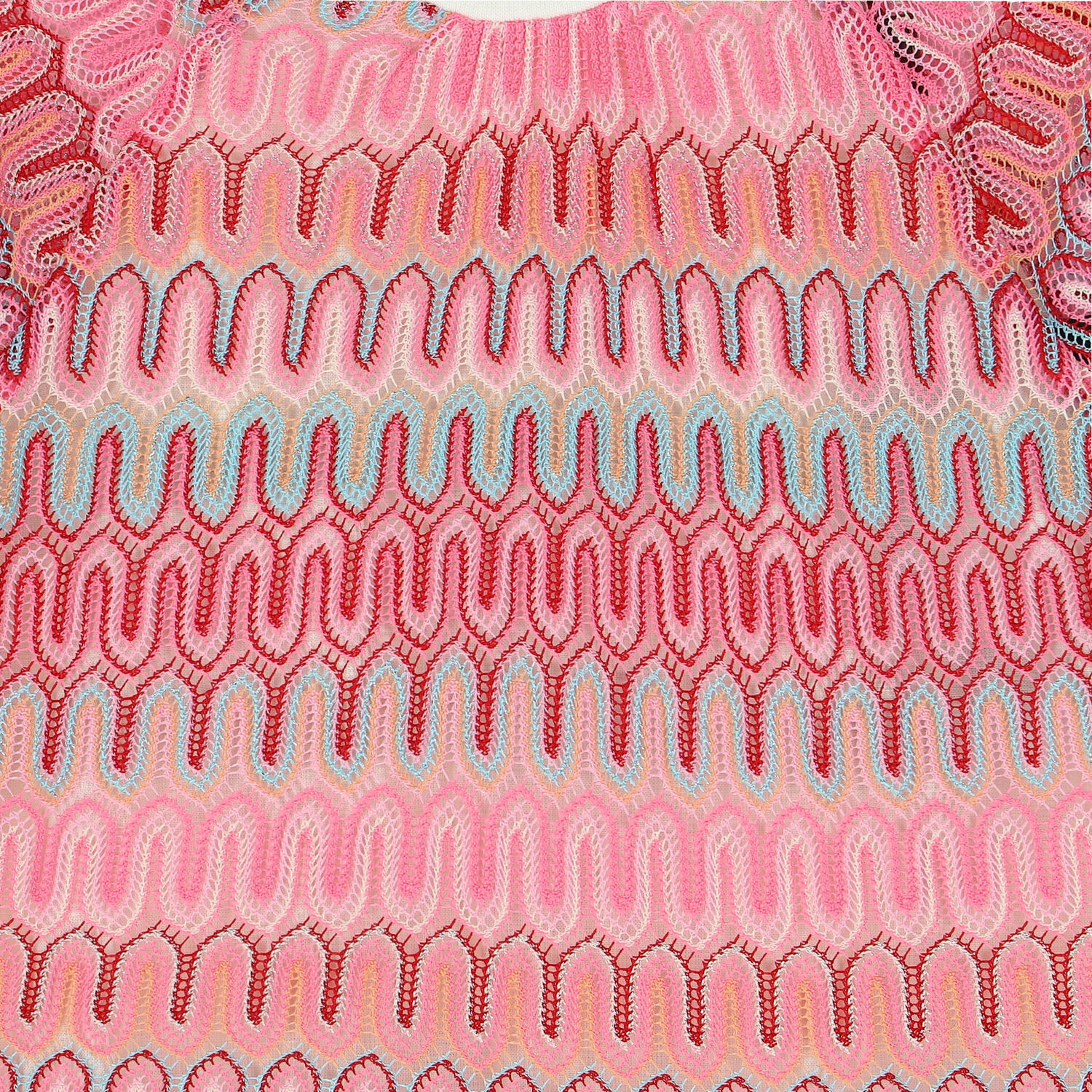 Younger Girls Pink Crochet Lace Dress, 1, hi-res image number null