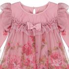 Baby Girls Pink Floral Ruffled Tulle Dress, 1, hi-res