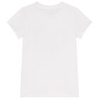 Girls White Logo T-Shirt, 1, hi-res