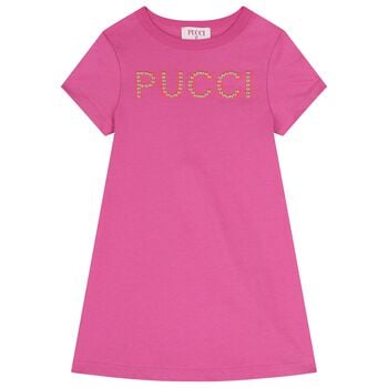 Girls Pink Logo T-Shirt Dress 