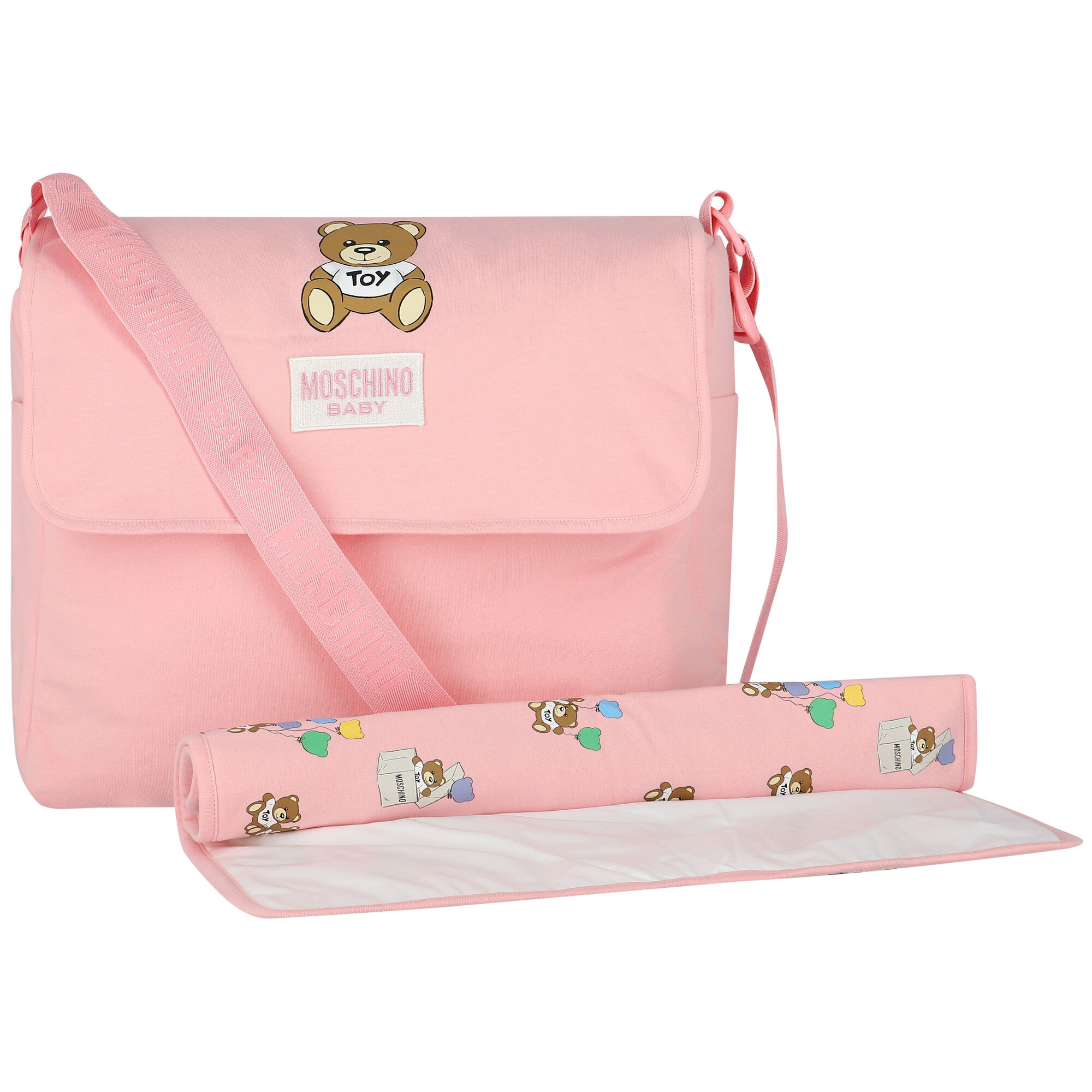 Pink moschino online baby bag