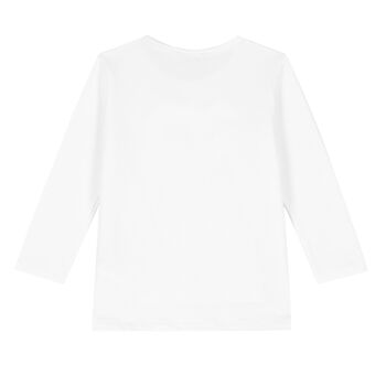 Boys White Teddy Long Sleeve Top