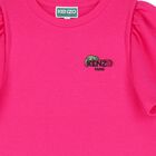 فستان بنات بالشعار  باللون الوردي , 1, hi-res