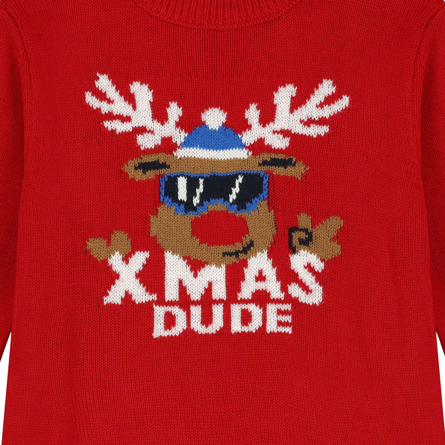 Red Reindeer Knitted Jumper, 1, hi-res image number null