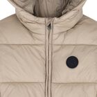 Boys Beige Quilted Puffer Jacket, 1, hi-res