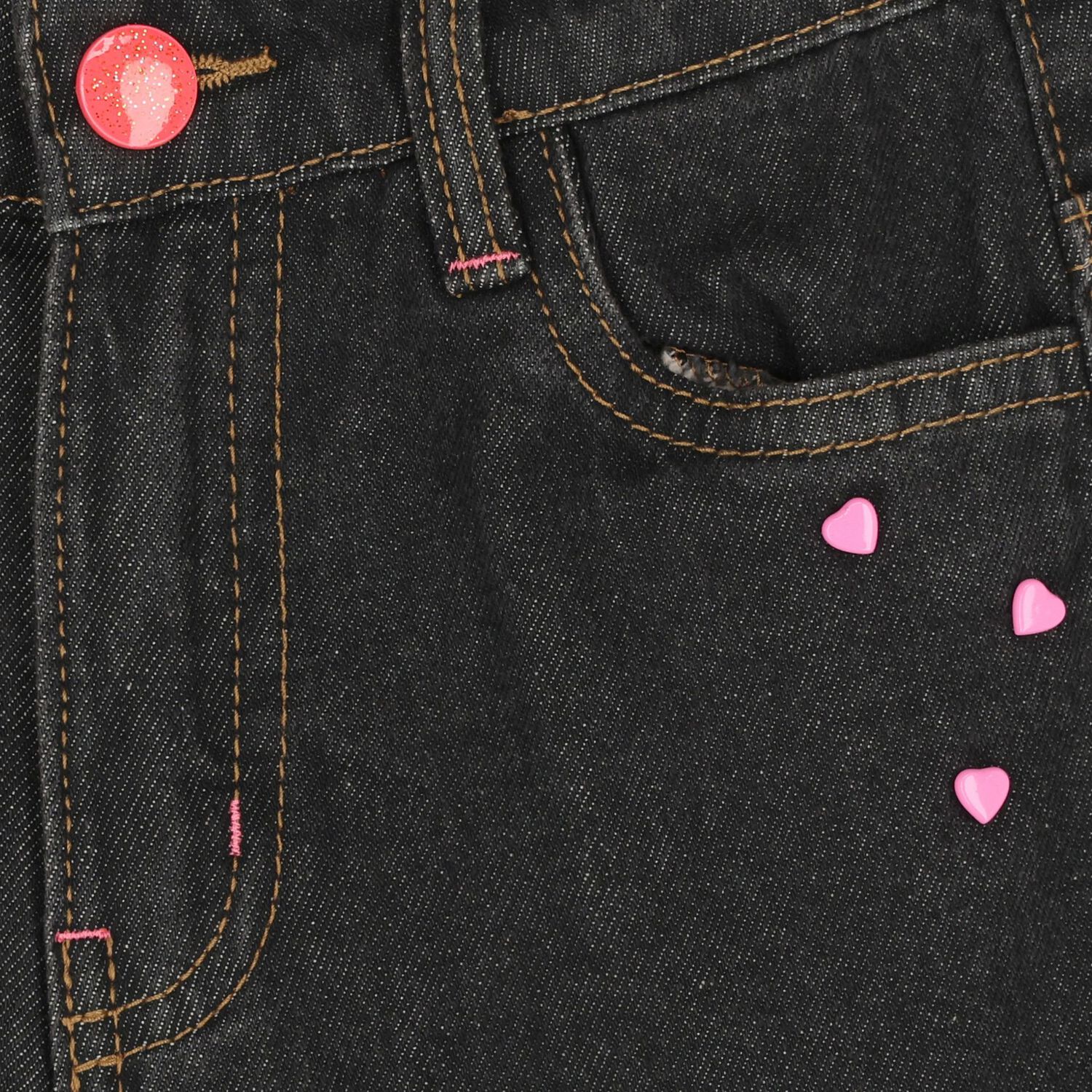Girls Black Denim Jeans, 1, hi-res