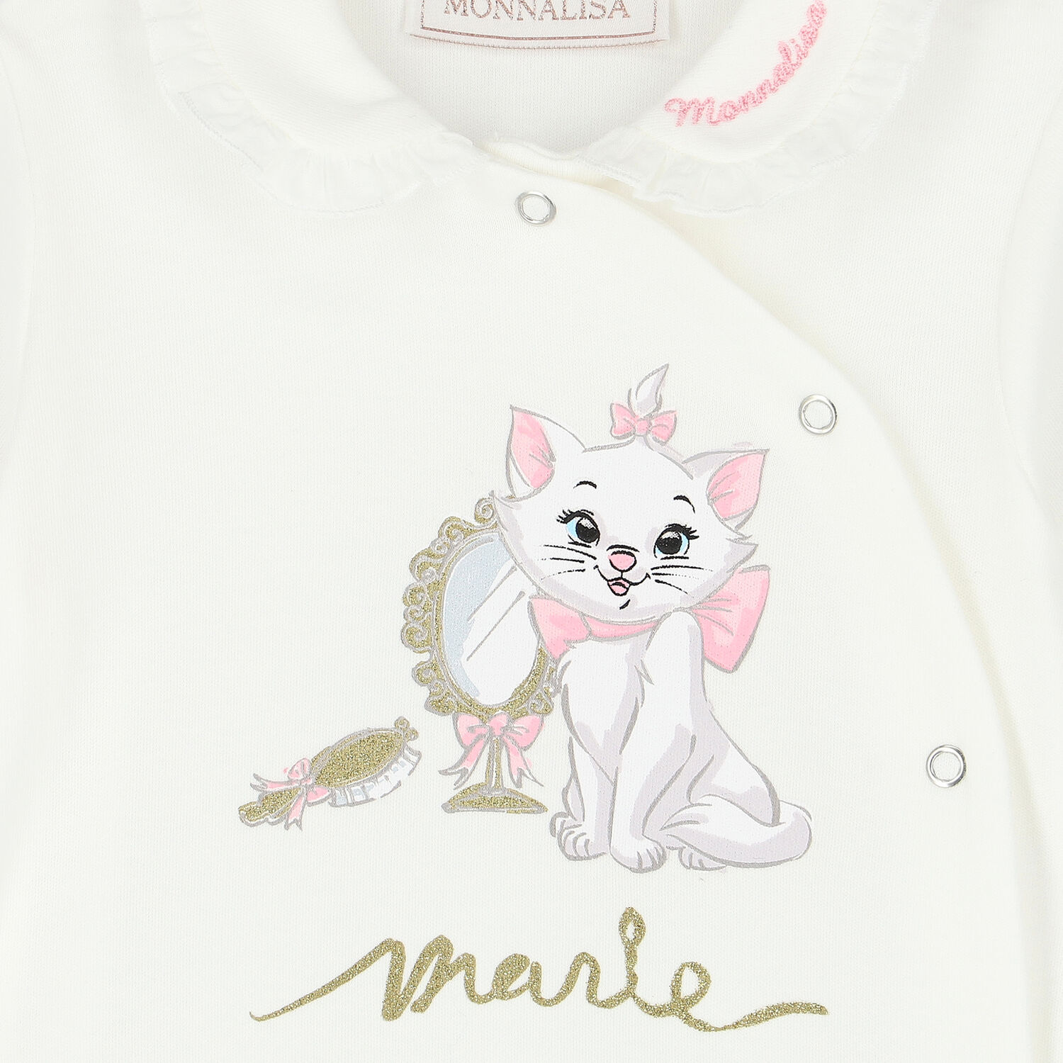 Baby Girls White Marie Graphic Babygrow, 1, hi-res