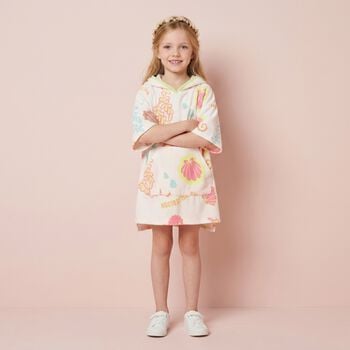 Girls White Hooded Beach Dress
