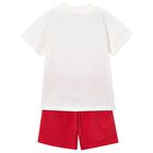 Boys White & Red Shorts Set, 2, hi-res