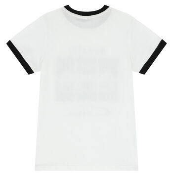 Boys White & Black Logo T-Shirt
