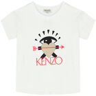 Girls White & Gold Logo T-Shirt, 1, hi-res