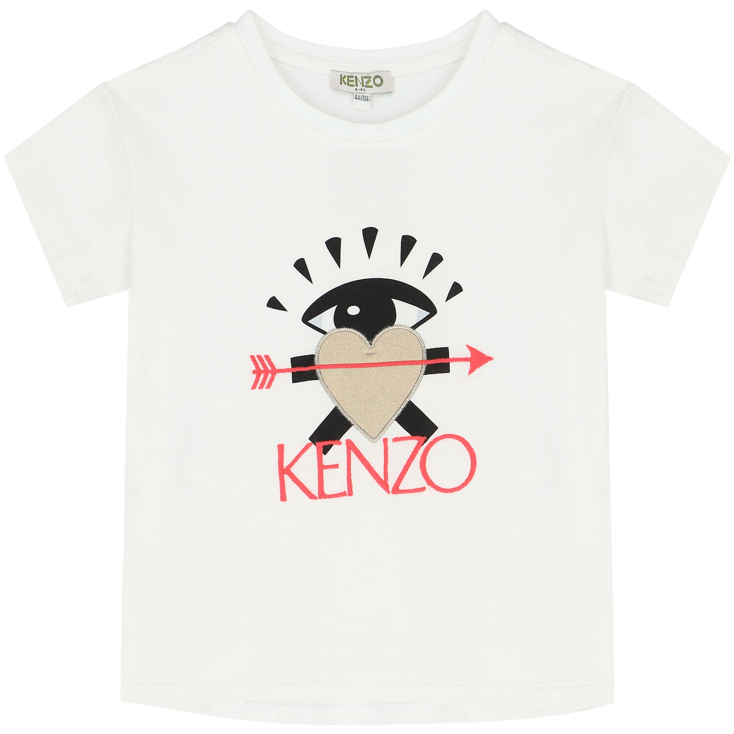 Girls White & Gold Logo T-Shirt, 1, hi-res image number null