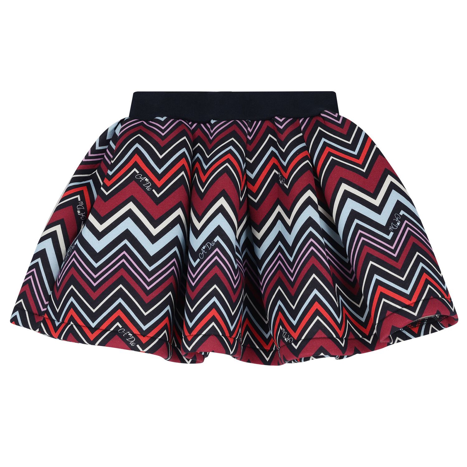 Girls Multi-Coloured Zig Zag Skirt Set, 1, hi-res