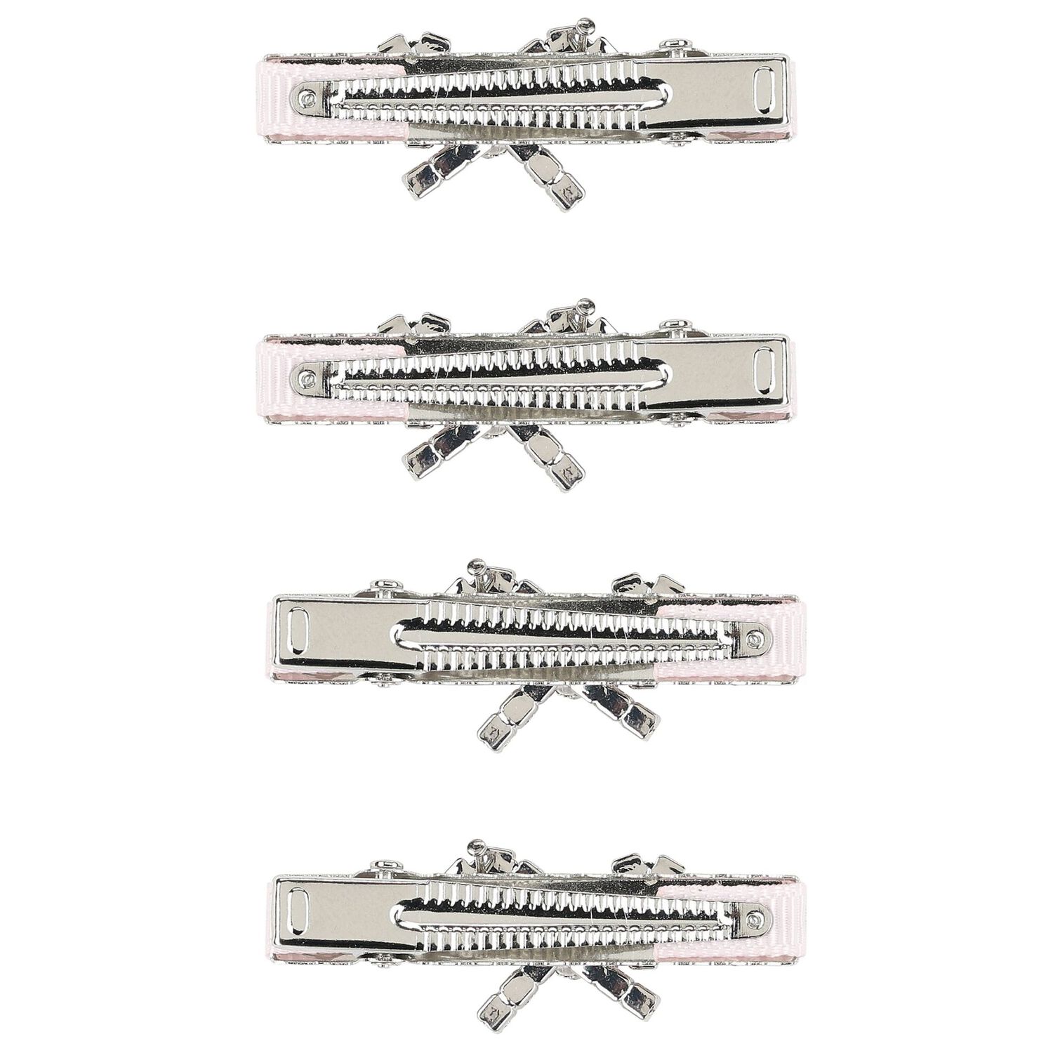 Girls Pink Embellished Bow Hair Clips ( 4 Pack ), 1, hi-res image number null