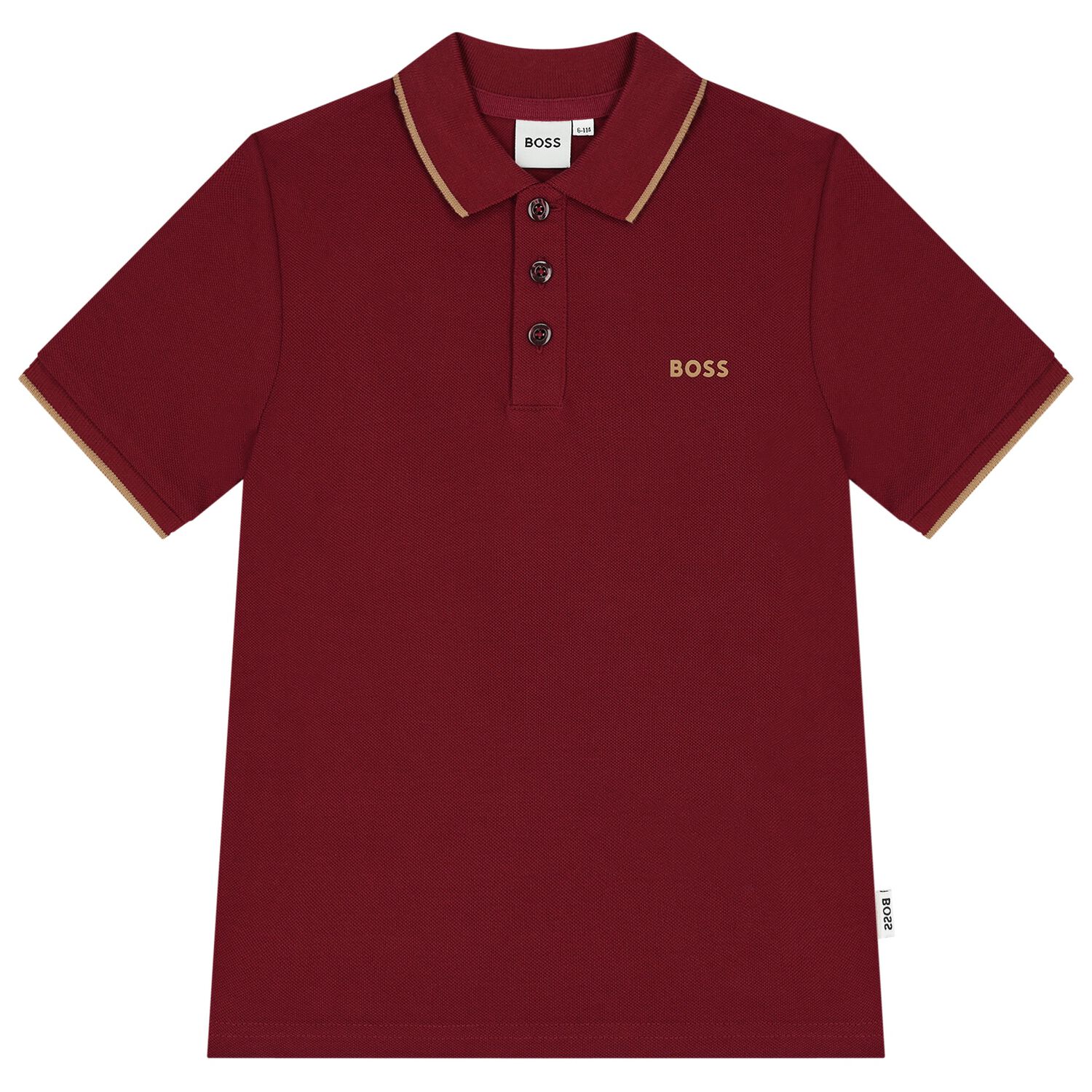 Boys Burgundy Logo Polo Shirt, 1, hi-res image number null