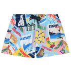 Boys Multi-Coloured Swim Shorts, 1, hi-res