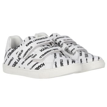 Boys White Logo Trainers