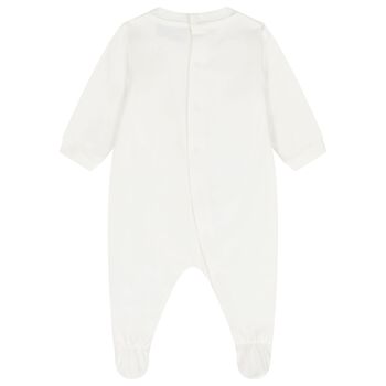 White Teddy Bear Logo Babygrow