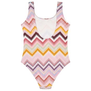 Girls Multi-Coloured Zig Zag Swimsuit