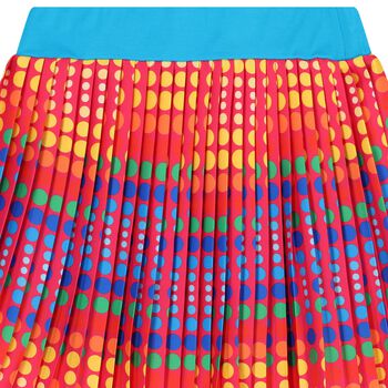 Girls Pink Pleated Dots Skirt