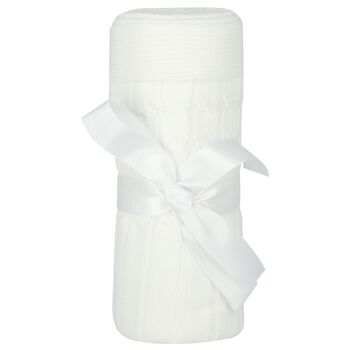 White Knit Baby Blanket