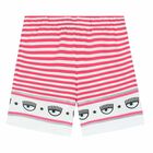 Girls Pink & White Striped Shorts, 1, hi-res
