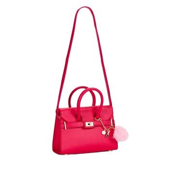 Girls Pink Leather Handbag ( 21CM )