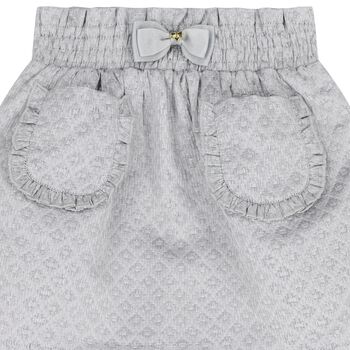 Girls Grey Jacquard Skirt