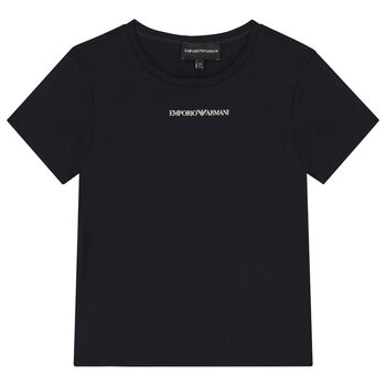 Boys Navy Blue Logo T-Shirt
