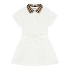 Baby Girls White Polo Dress, 1, hi-res